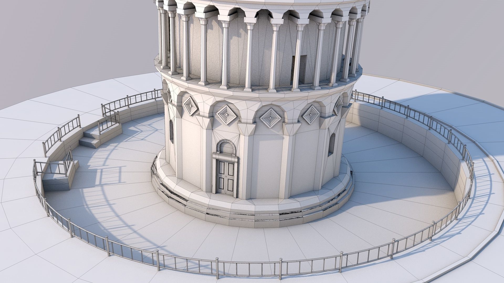 Highly Detailed Low Poly Leaning Tower of Pisa  Low-poly 3D model_9