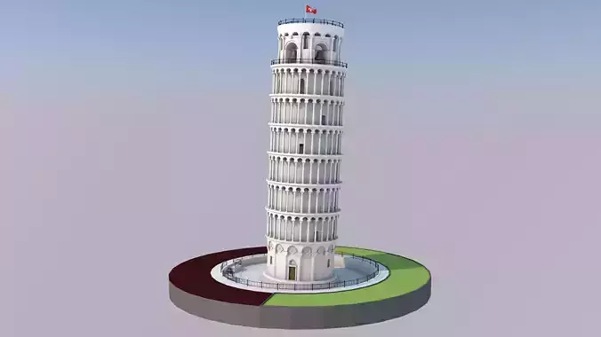 Highly Detailed Low Poly Leaning Tower of Pisa  Low-poly 3D model