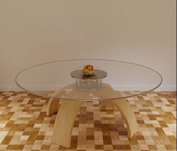 8 sitter dining table Low-poly 3D model