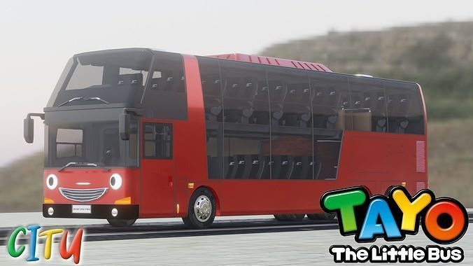Citu Tayo The Little Bus Free low-poly 3D model