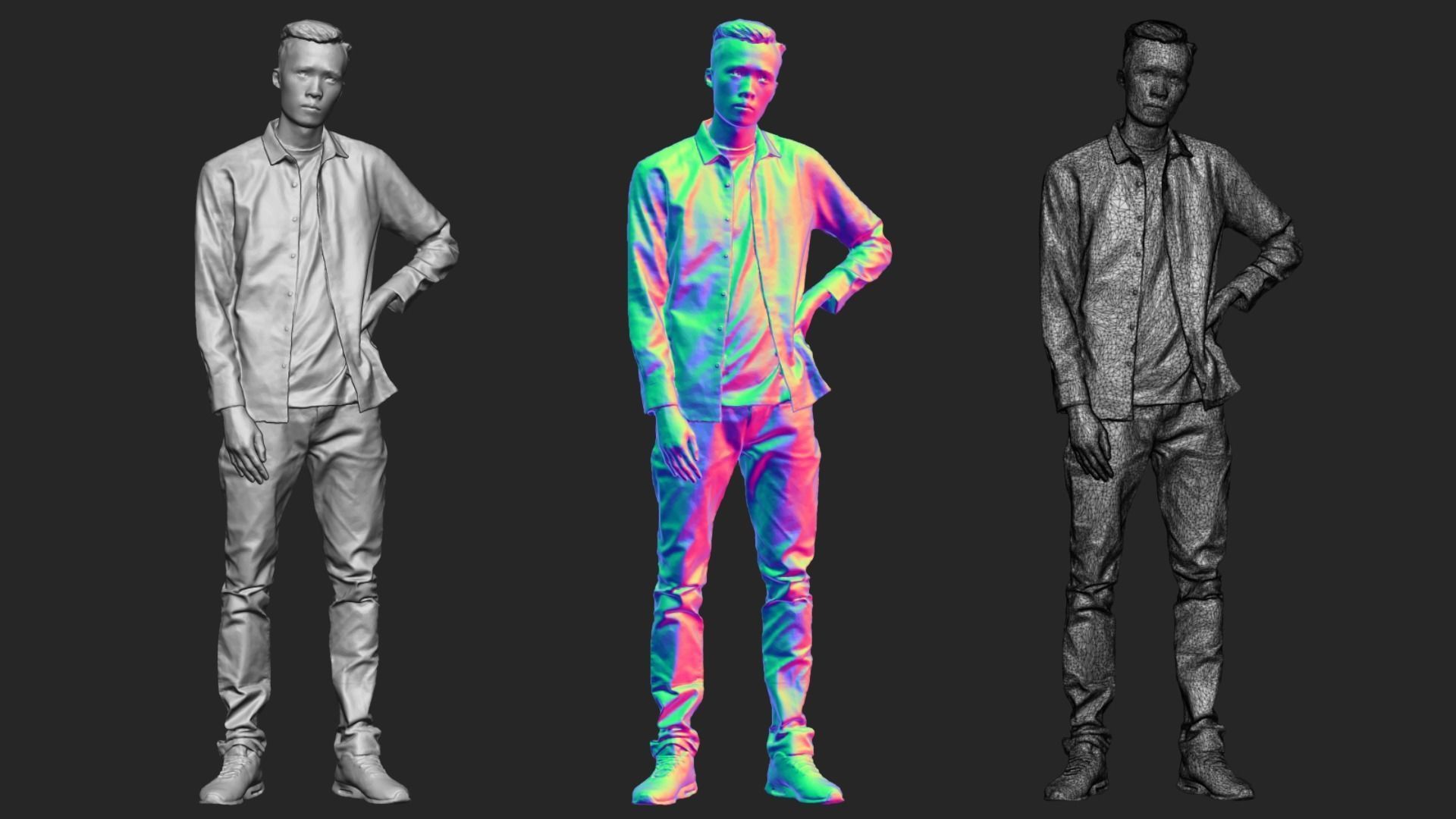 A Handsome Man  Posing In Akimbo Posture  3D model_6