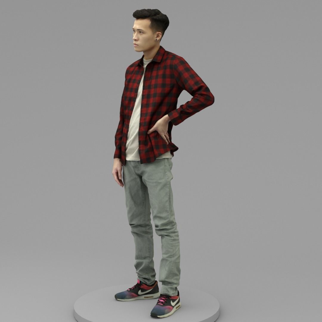 A Handsome Man  Posing In Akimbo Posture  3D model_1