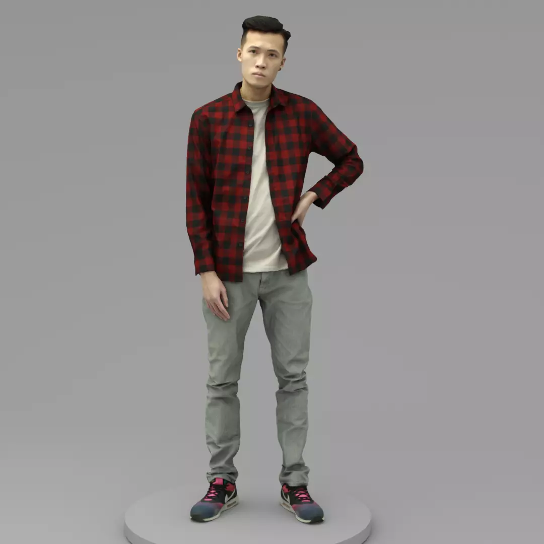 A Handsome Man  Posing In Akimbo Posture  3D model_0