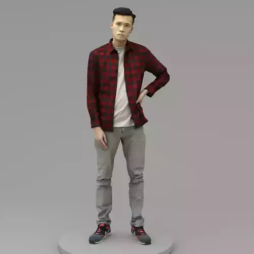 A Handsome Man  Posing In Akimbo Posture 