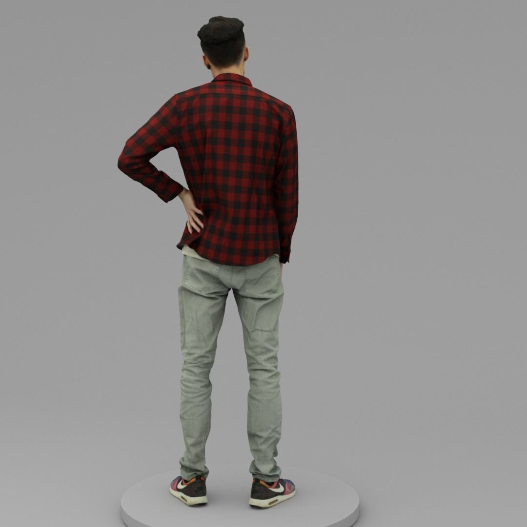 A Handsome Man  Posing In Akimbo Posture  3D model_3
