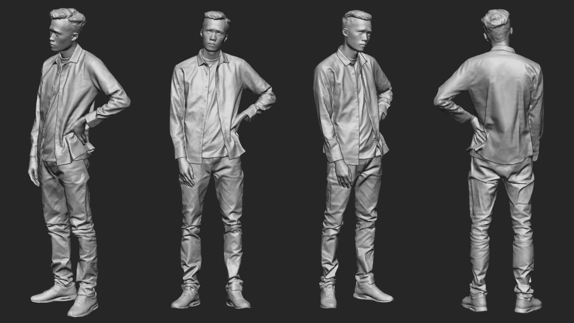 A Handsome Man  Posing In Akimbo Posture  3D model_5