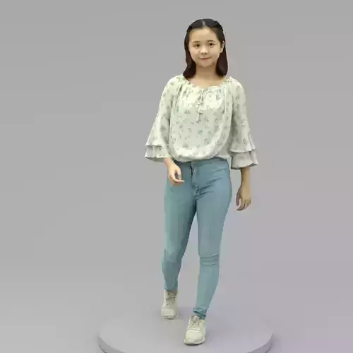 A Young Woman Walking Along II