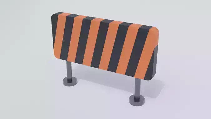 Hurdle Traffic Barrier Low-poly 3D model