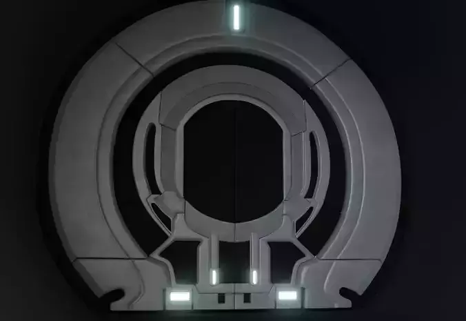 Futuristic Animated Door Low-poly 3D model