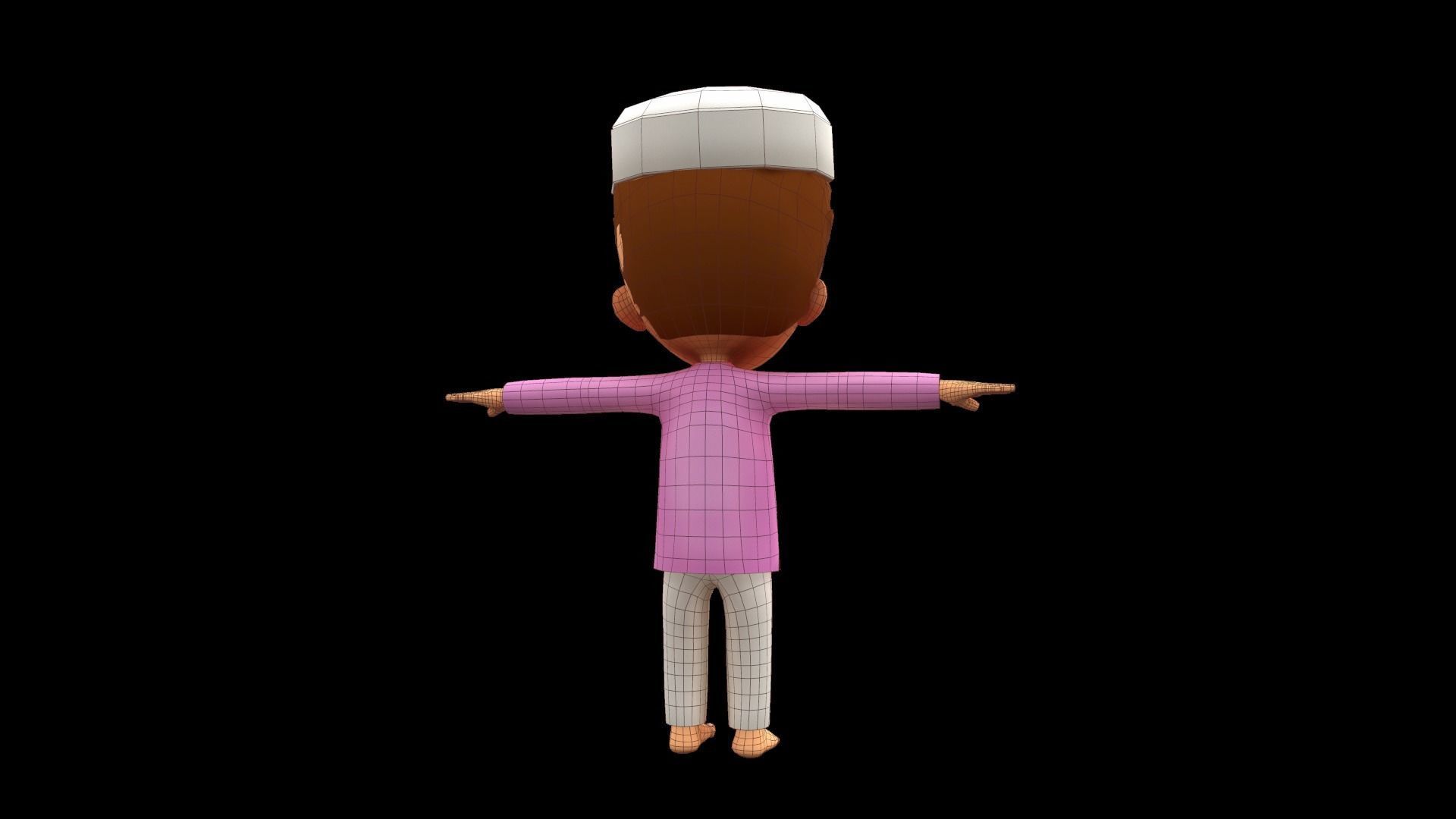 Cute Cartoon Arabic Muslim Boy Rigged 3d maya model 3D model_6