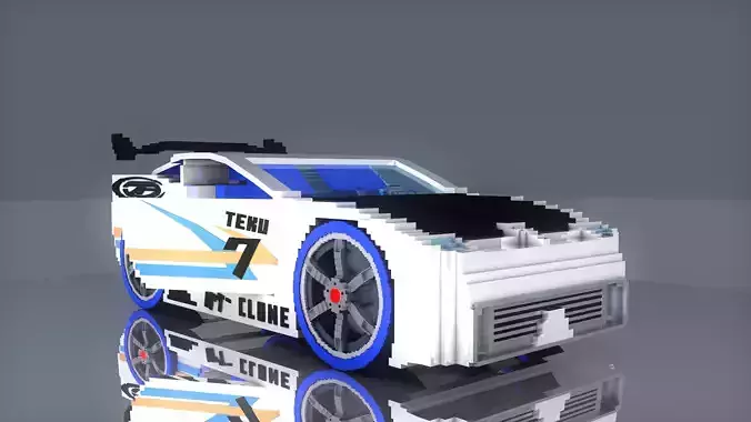Minecraft Power Rage Car 3D Model V1 Free 3D model