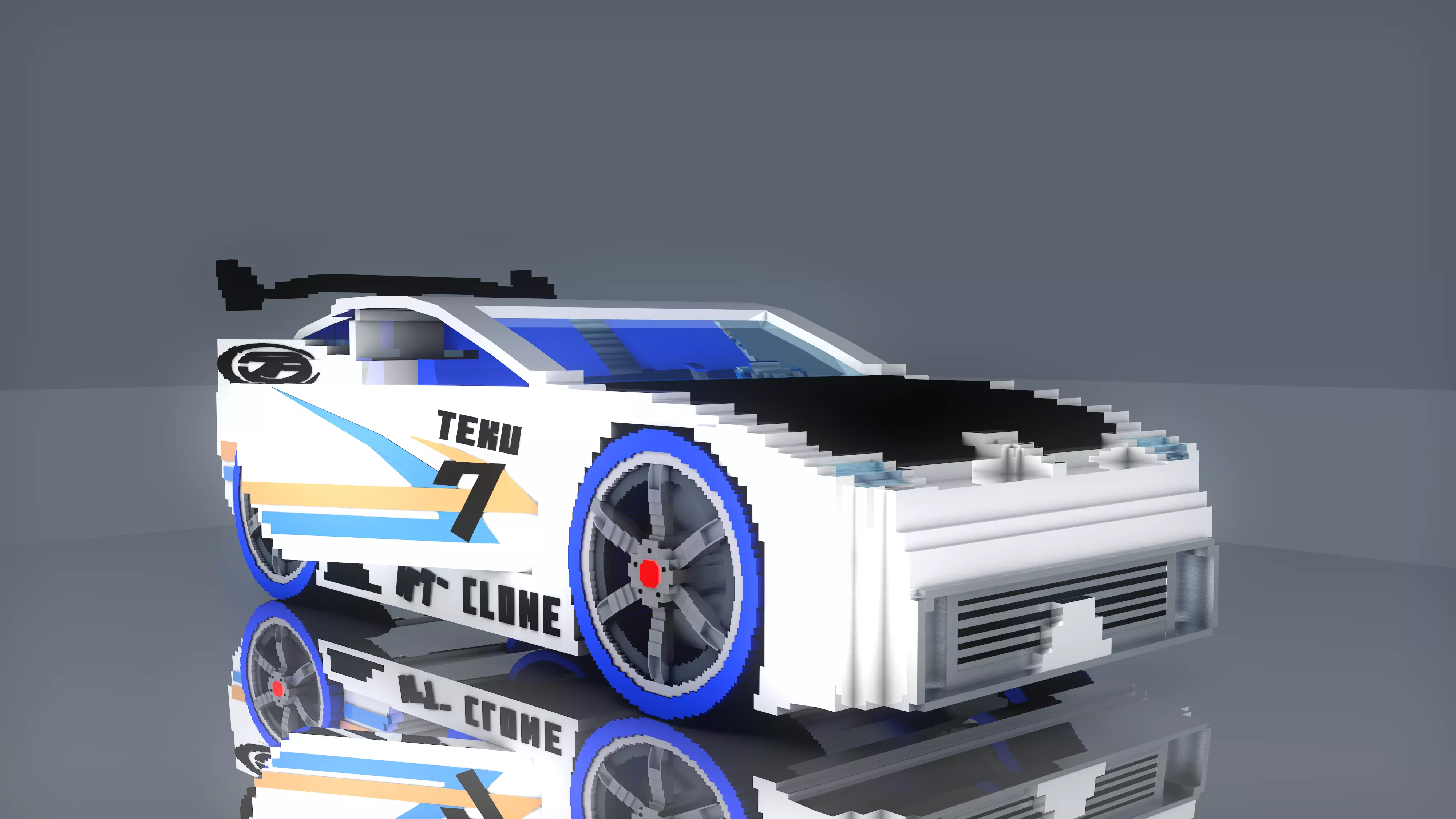 Minecraft Power Rage Car 3D Model V1 Free 3D model