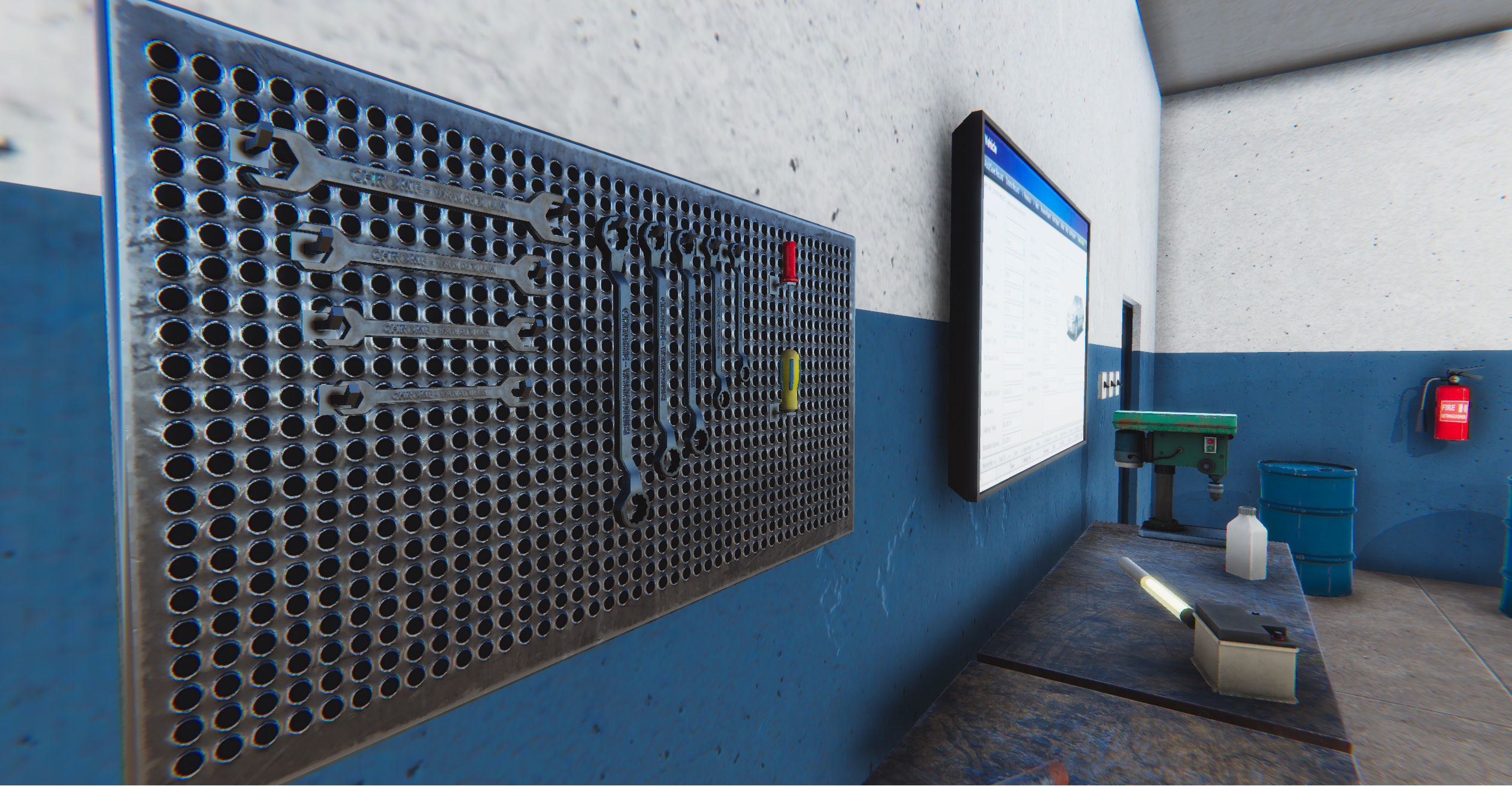 Modular Car Service Low-poly 3D model_7