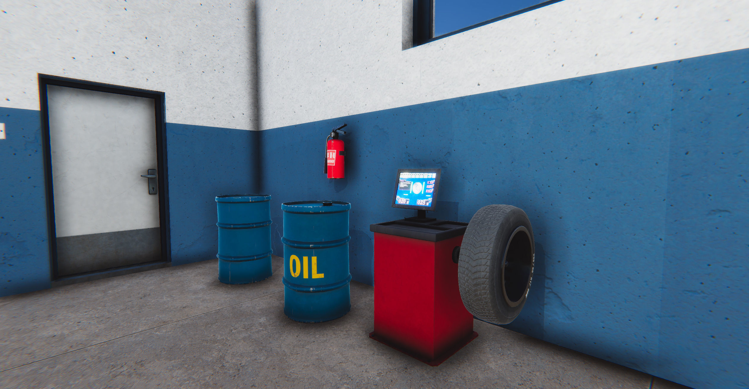 Modular Car Service Low-poly 3D model_4