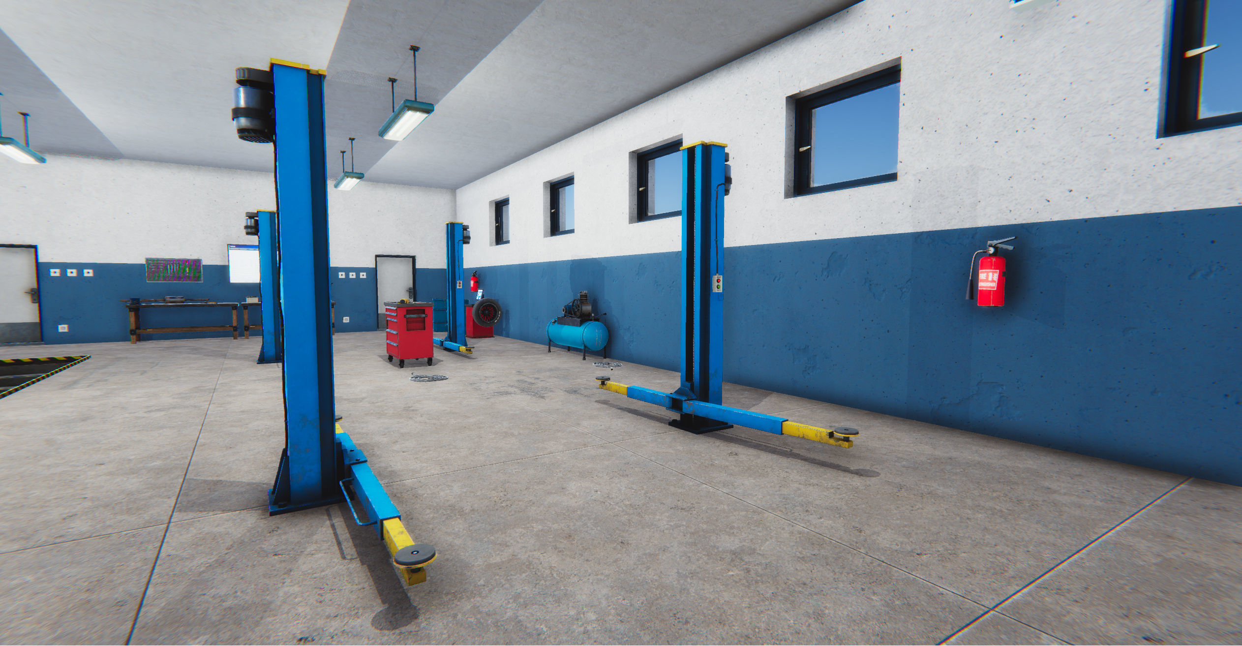 Modular Car Service Low-poly 3D model_6