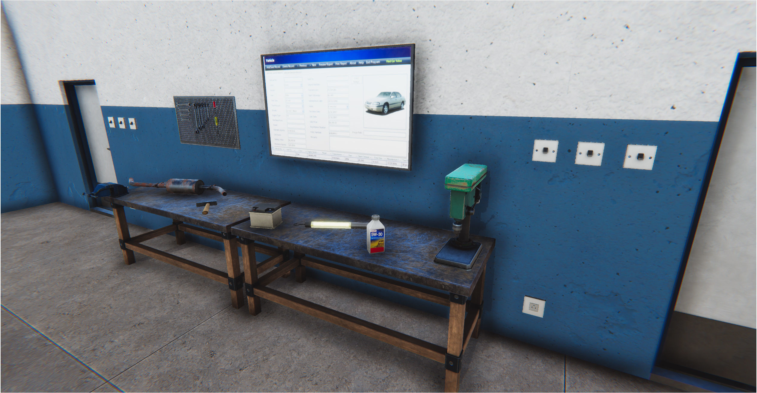 Modular Car Service Low-poly 3D model_3