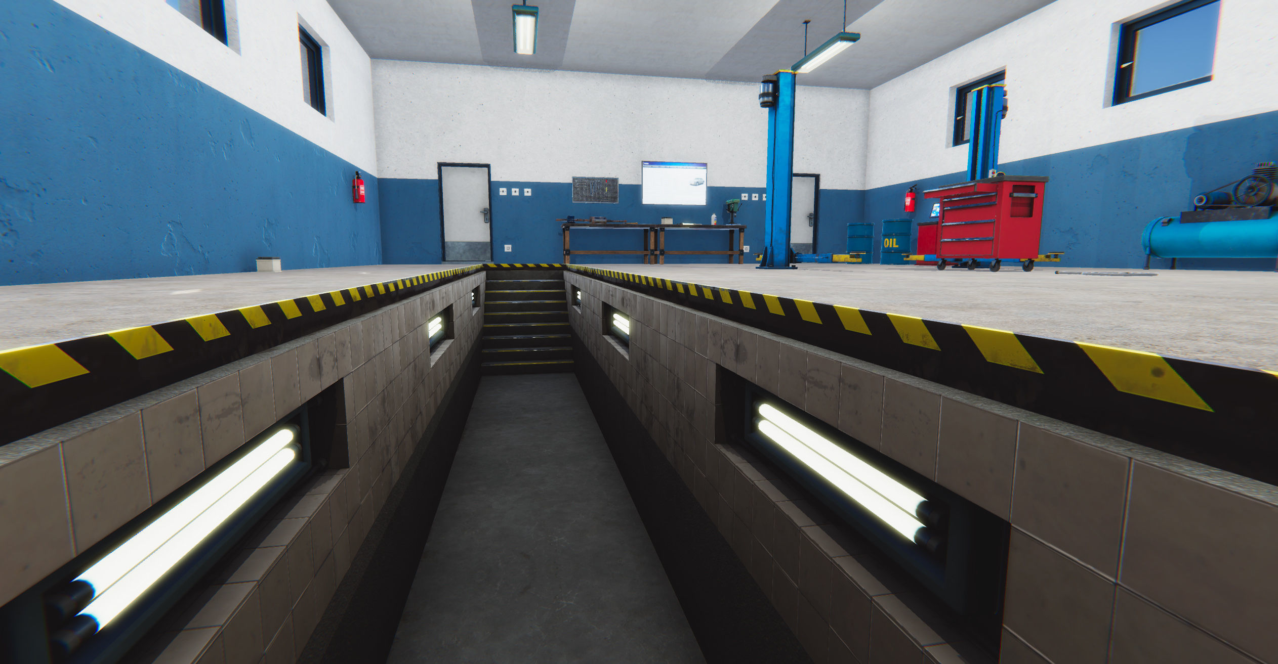 Modular Car Service Low-poly 3D model_8