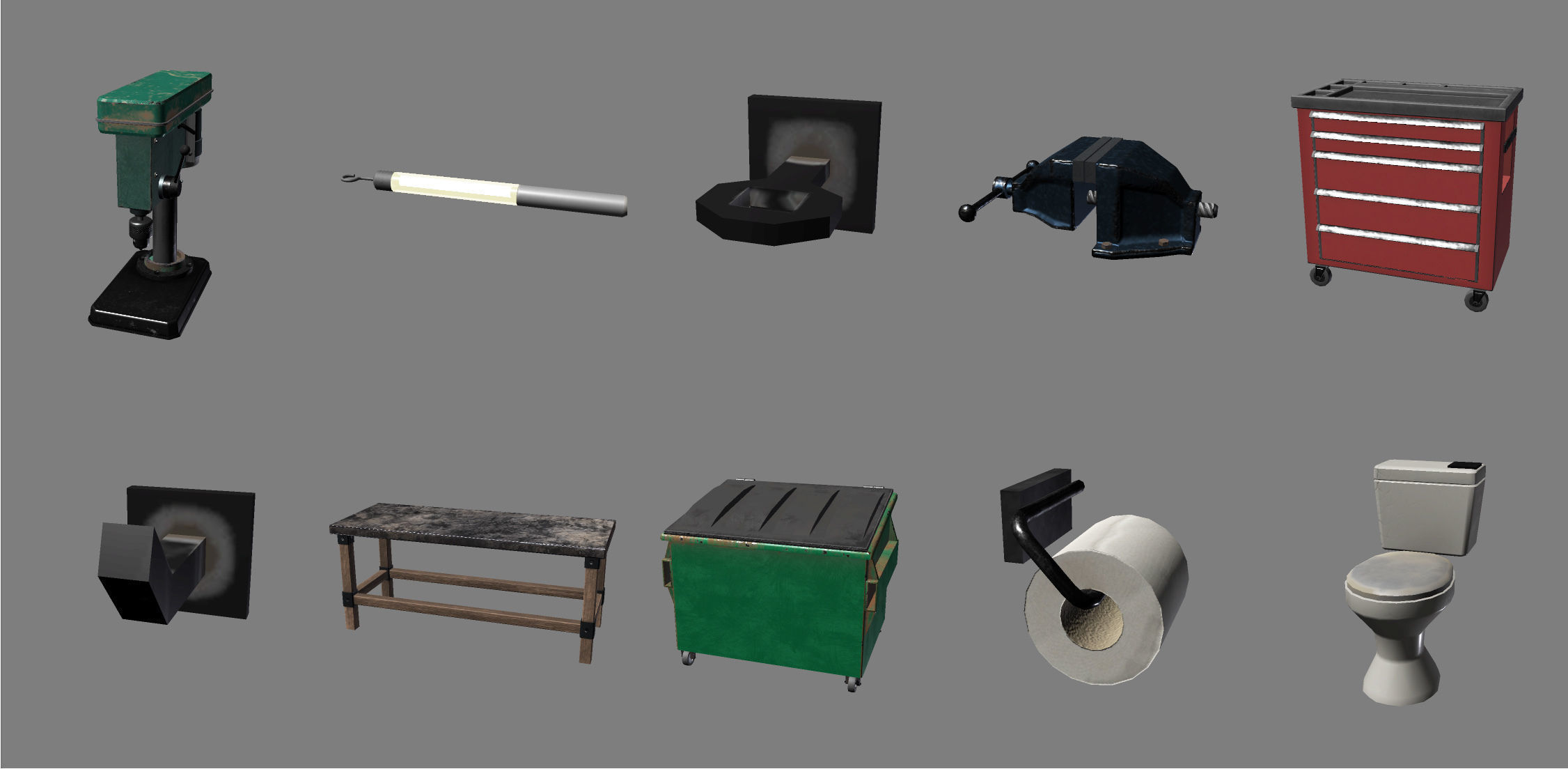 Modular Car Service Low-poly 3D model_14