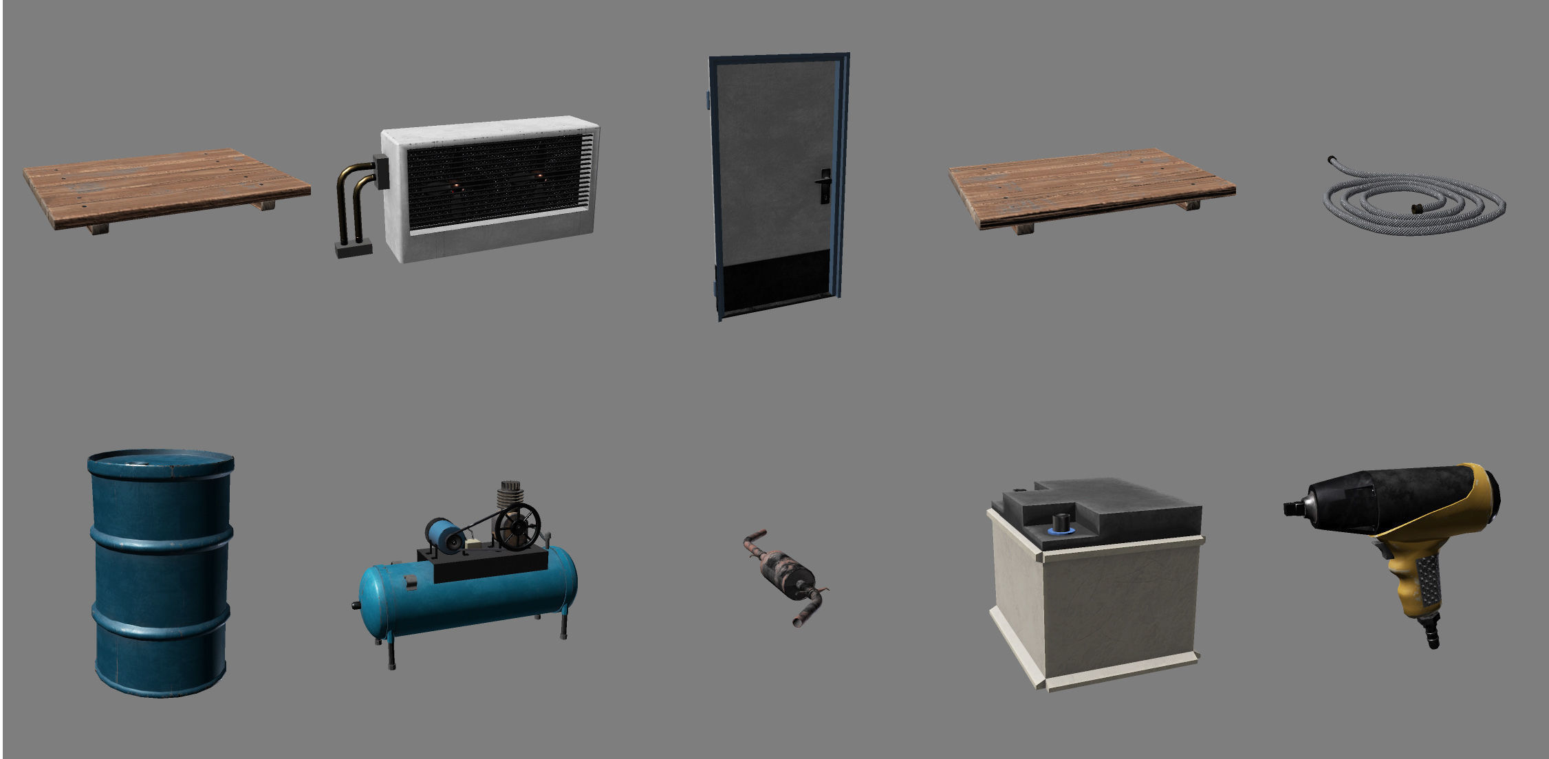 Modular Car Service Low-poly 3D model_18