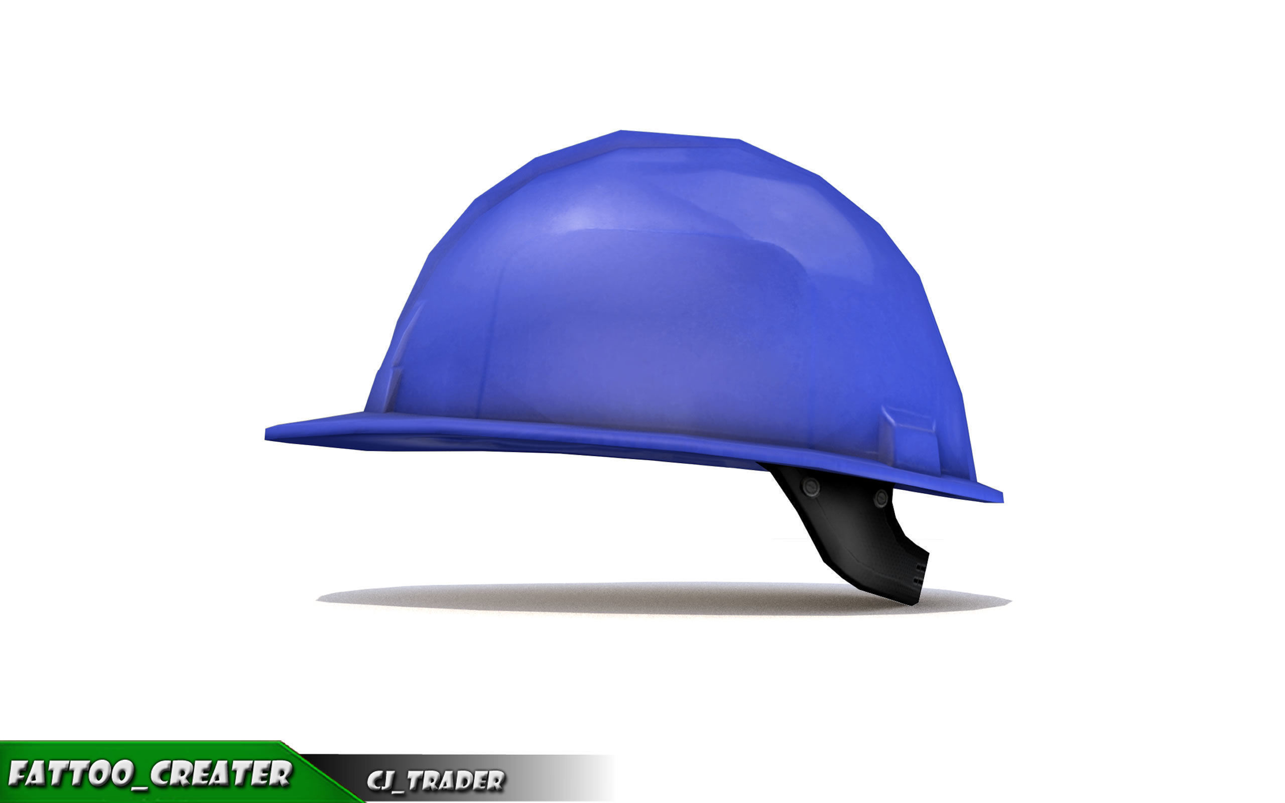 Worker Helmet Blue Safety Helmet Lowpoly 3d model Low-poly 3D model_4