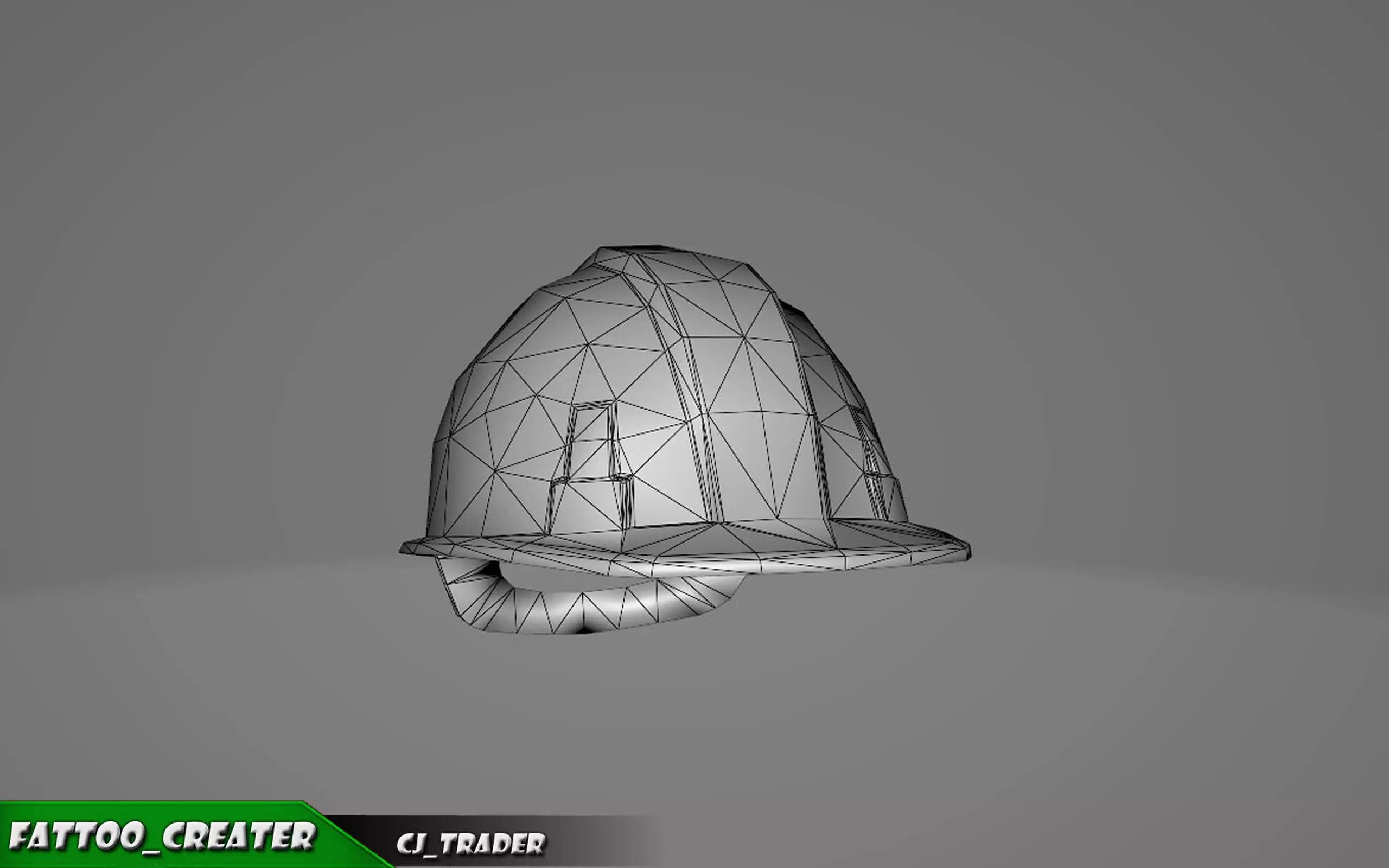 Worker Helmet Blue Safety Helmet Lowpoly 3d model Low-poly 3D model_2