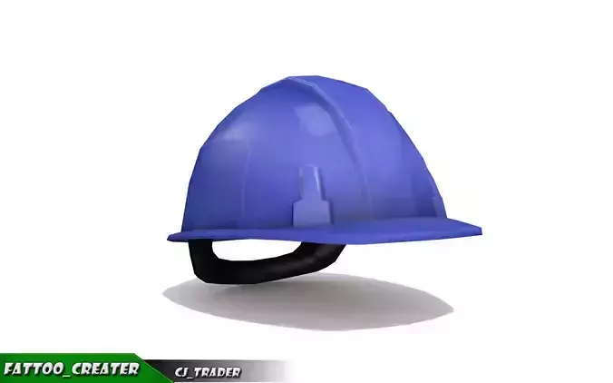 Worker Helmet Blue Safety Helmet Lowpoly 3d model