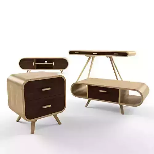 FONTEYN COLLECTION bedside table with two drawers Free 3D model