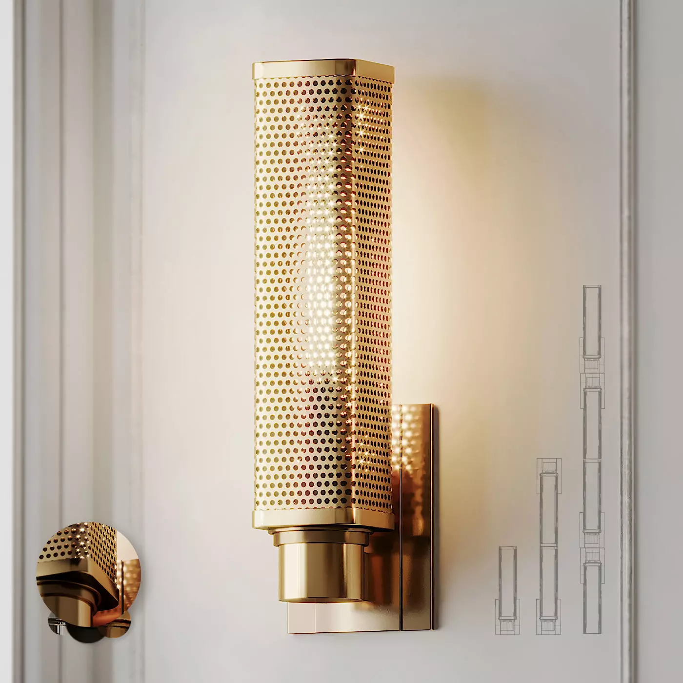 Oxon Hill 1-Light Armed Wall Sconce by Brayden Studio 3D model_0