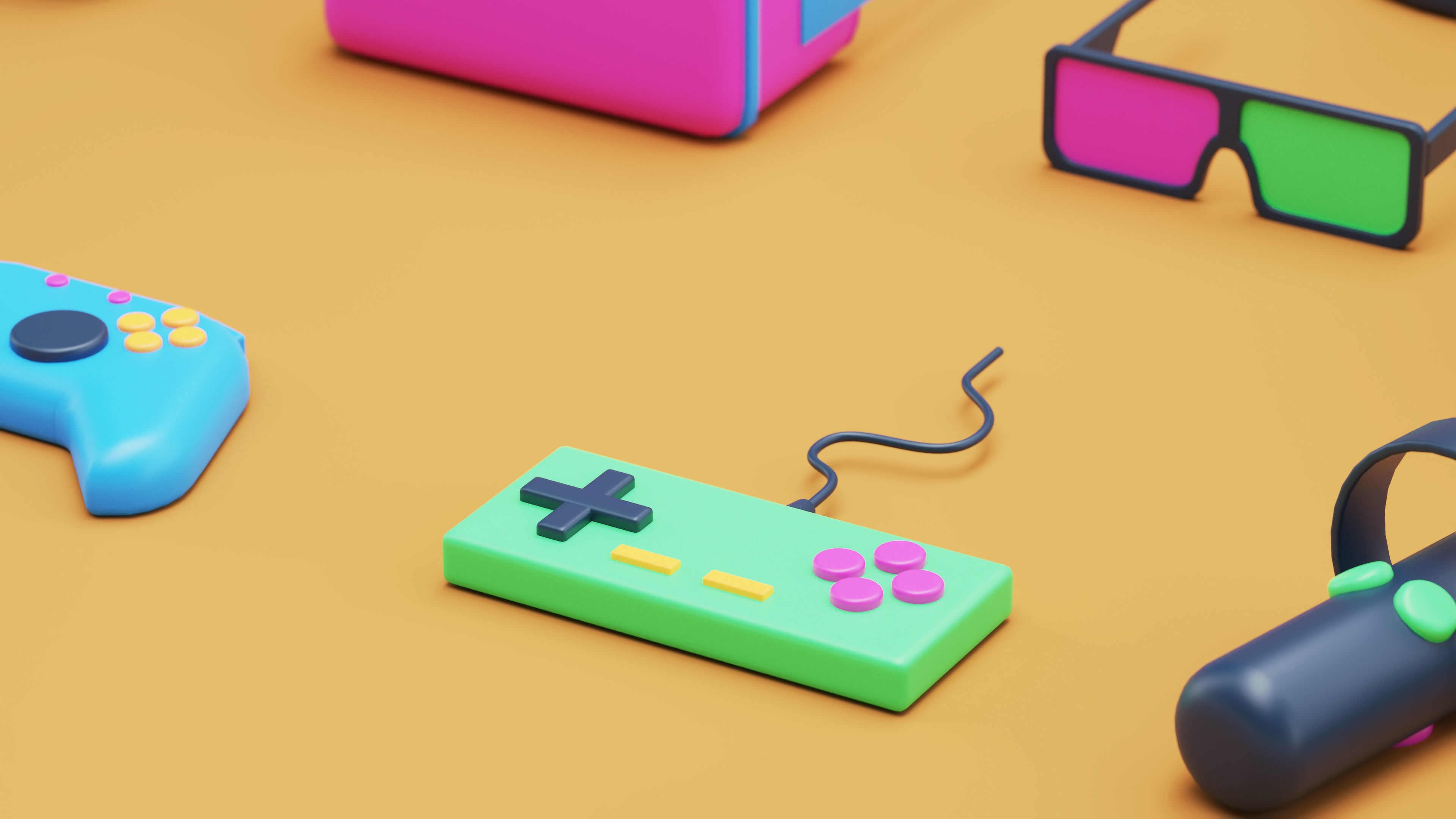 Games Equipment Cartoon Simple 3D Style 3D model_3