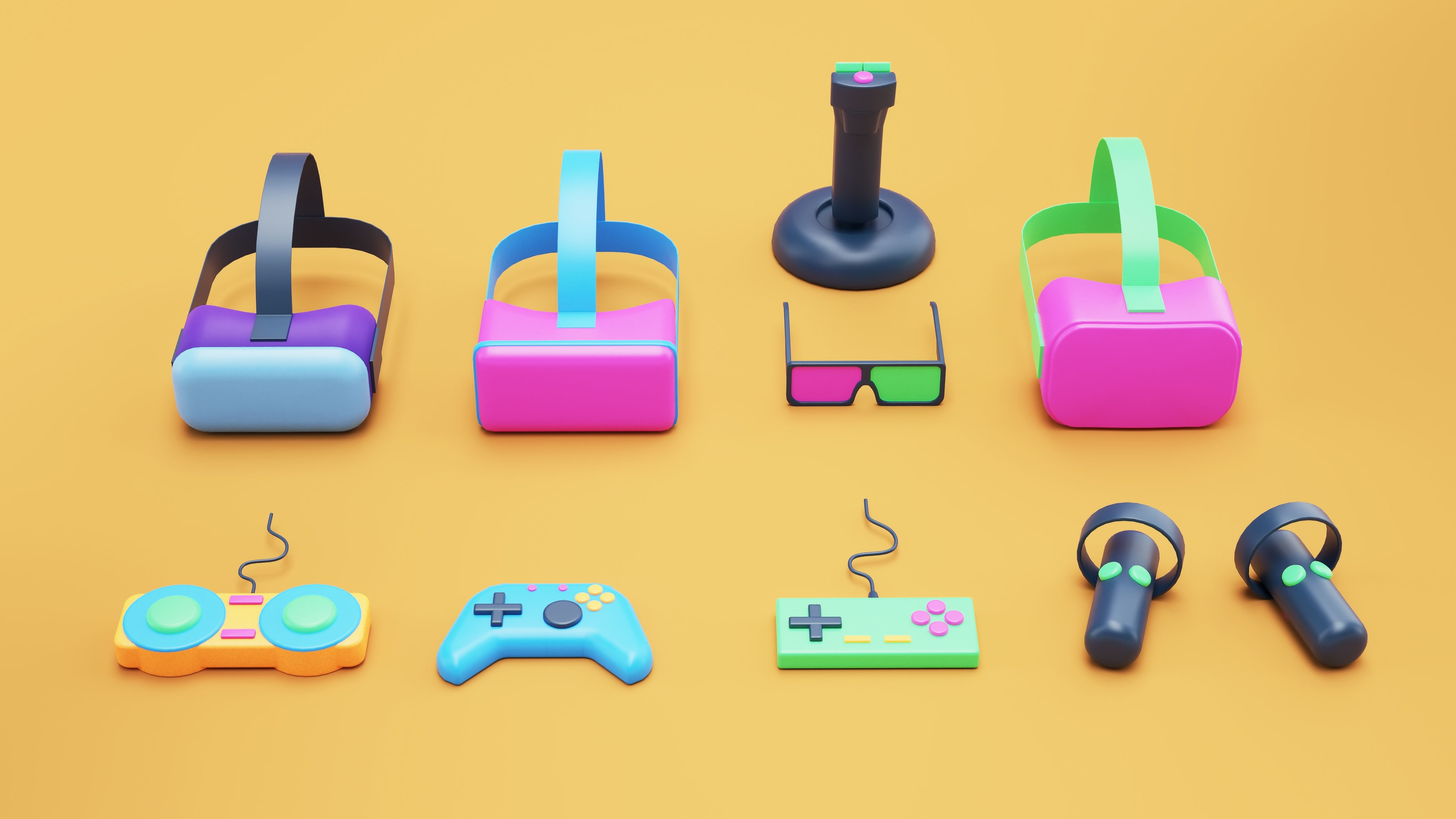 Games Equipment Cartoon Simple 3D Style 3D model_2