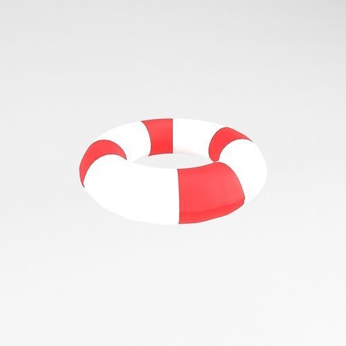 Cartoon Pool Float Ring v1 002 Low-poly 3D model