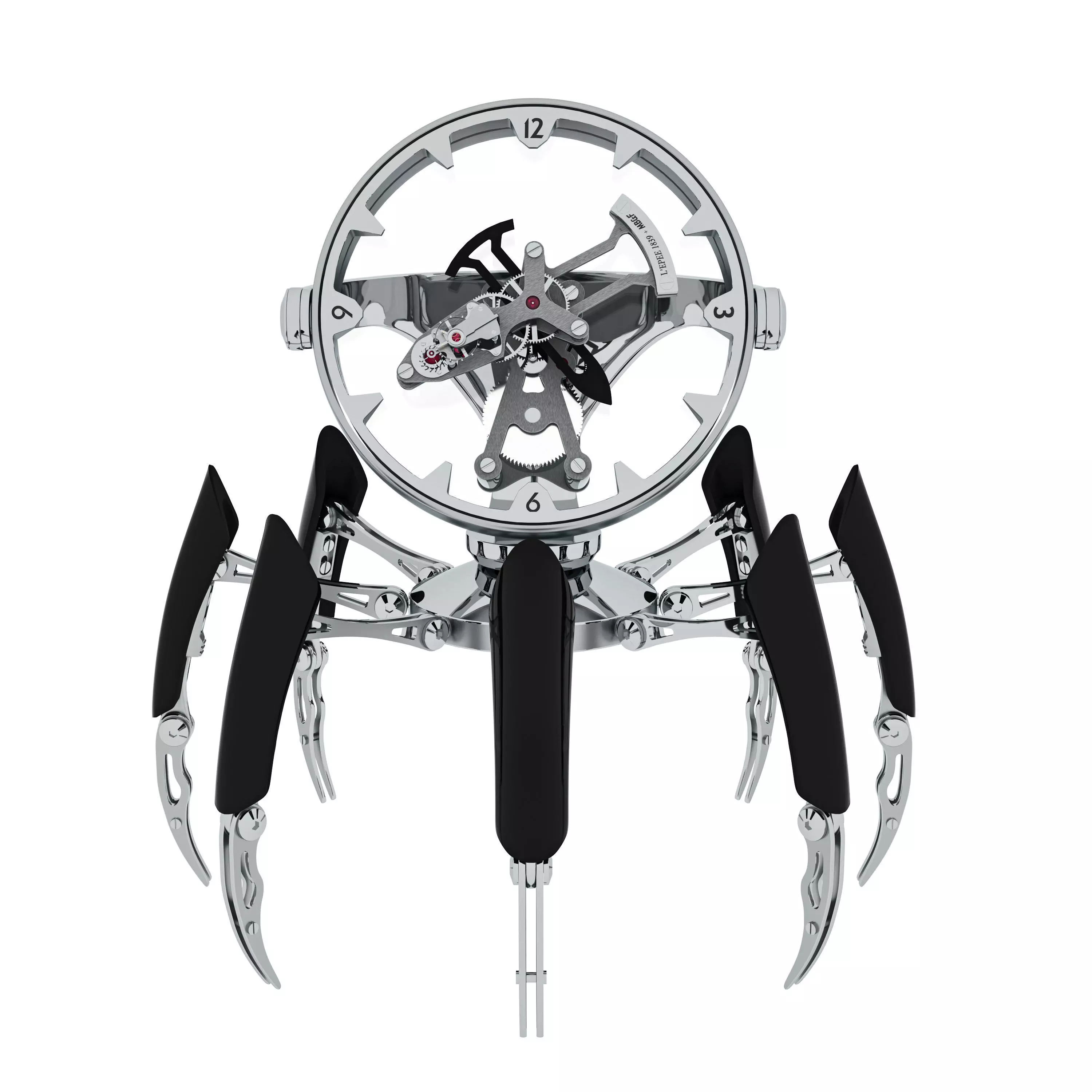 Swiss table clock OCTOPOD 3D model_0