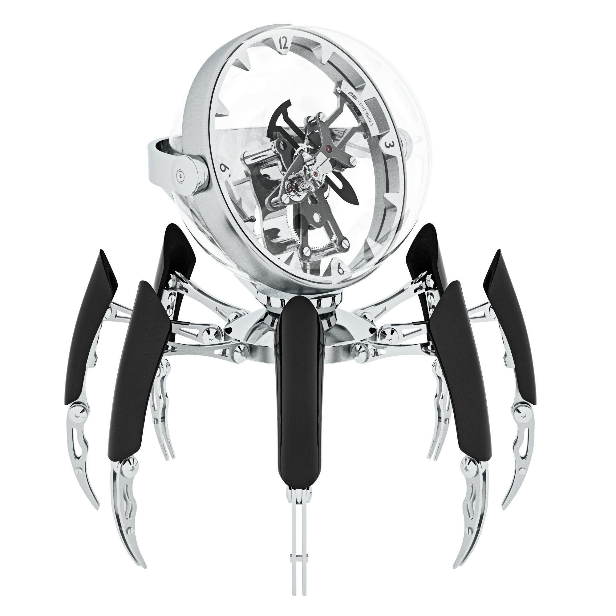 Swiss table clock OCTOPOD 3D model_4