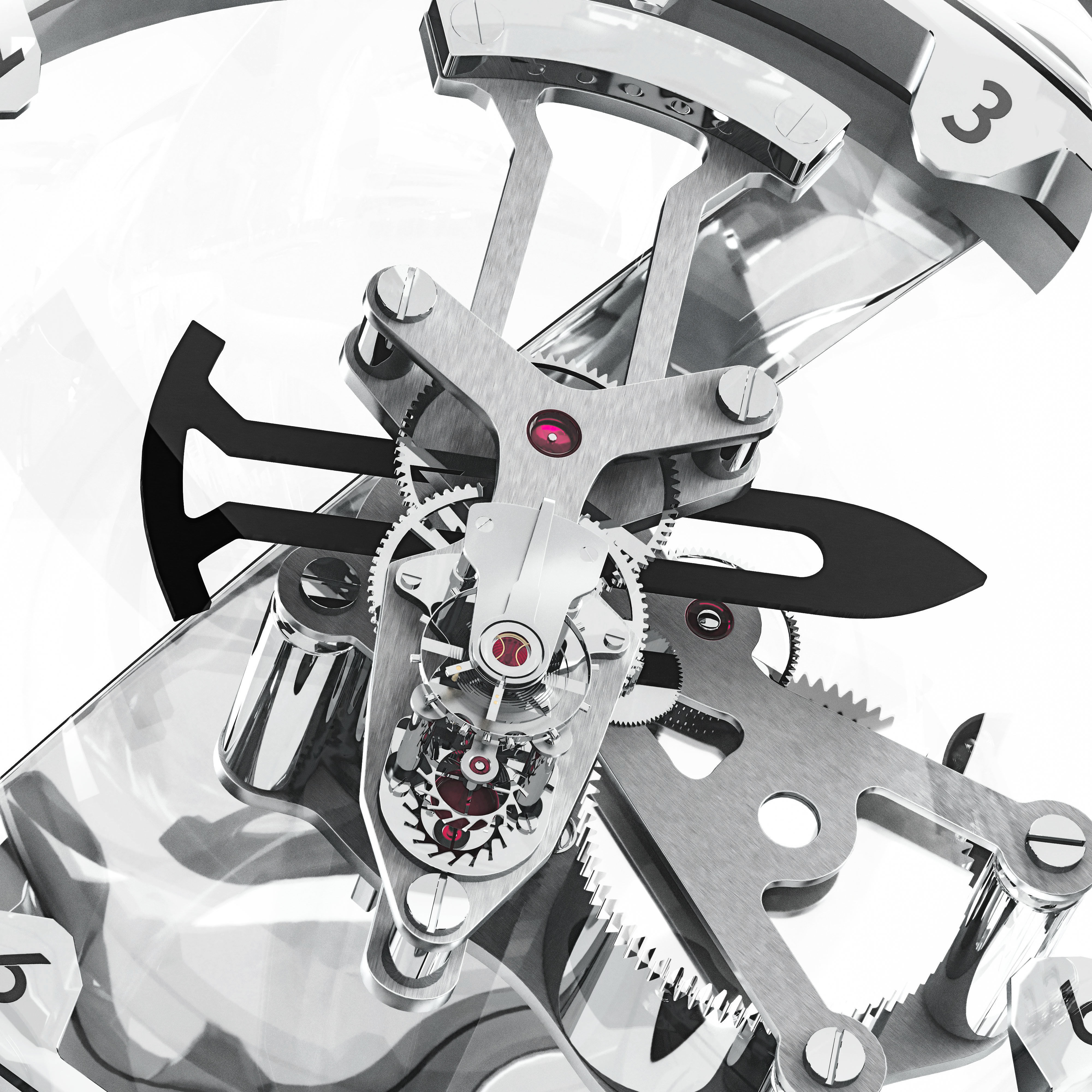 Swiss table clock OCTOPOD 3D model_2