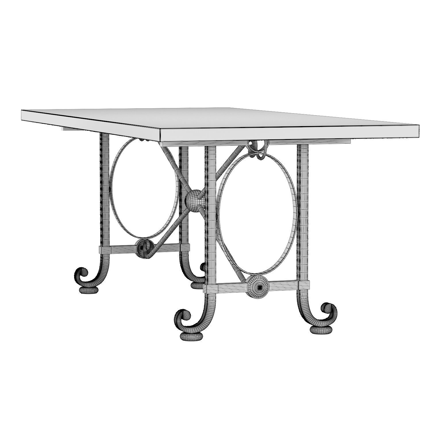 Gilbert Poillerat Dining table 3D model_5