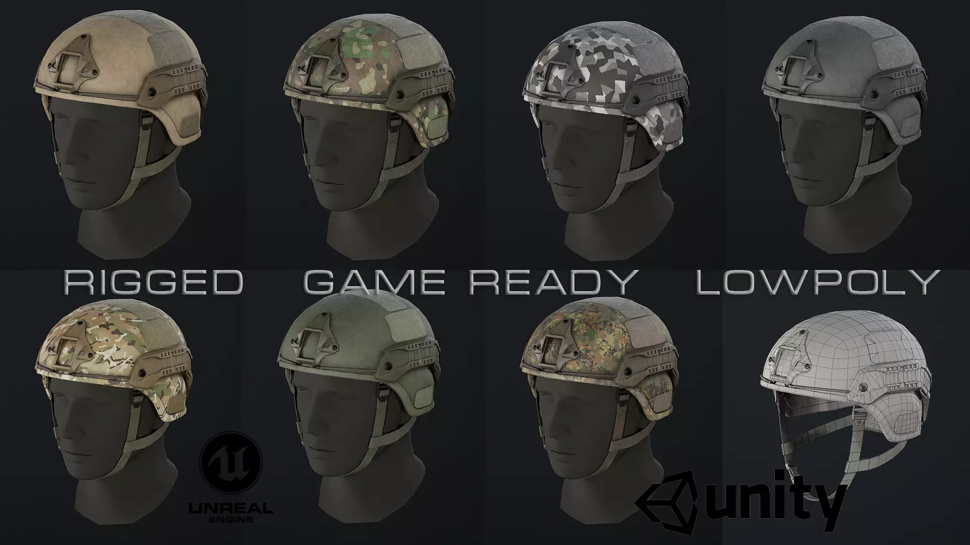 DOMINATOR II Ballistic Helmet Low-poly 3D model_0