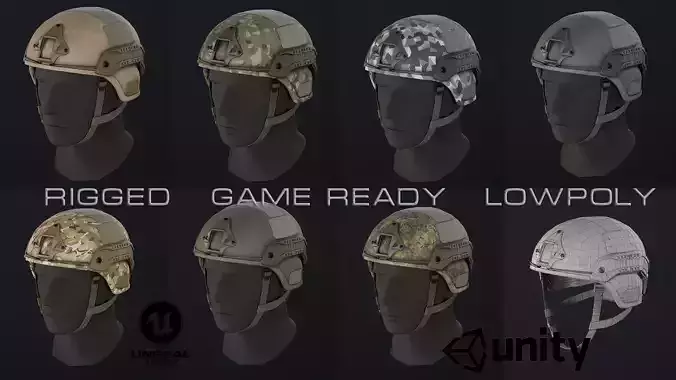 DOMINATOR II Ballistic Helmet Low-poly 3D model