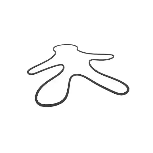 Crime Human Figure Line v1 002 Low-poly 3D model