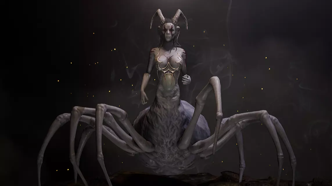 Arachne demon Low-poly 3D model