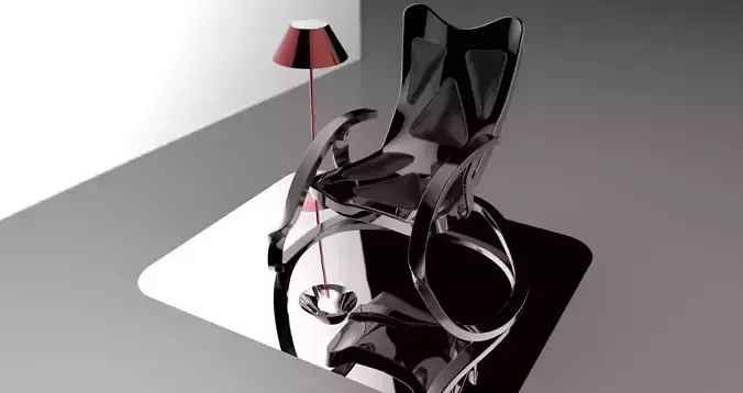 ssssawef chair with lamp Free 3D model