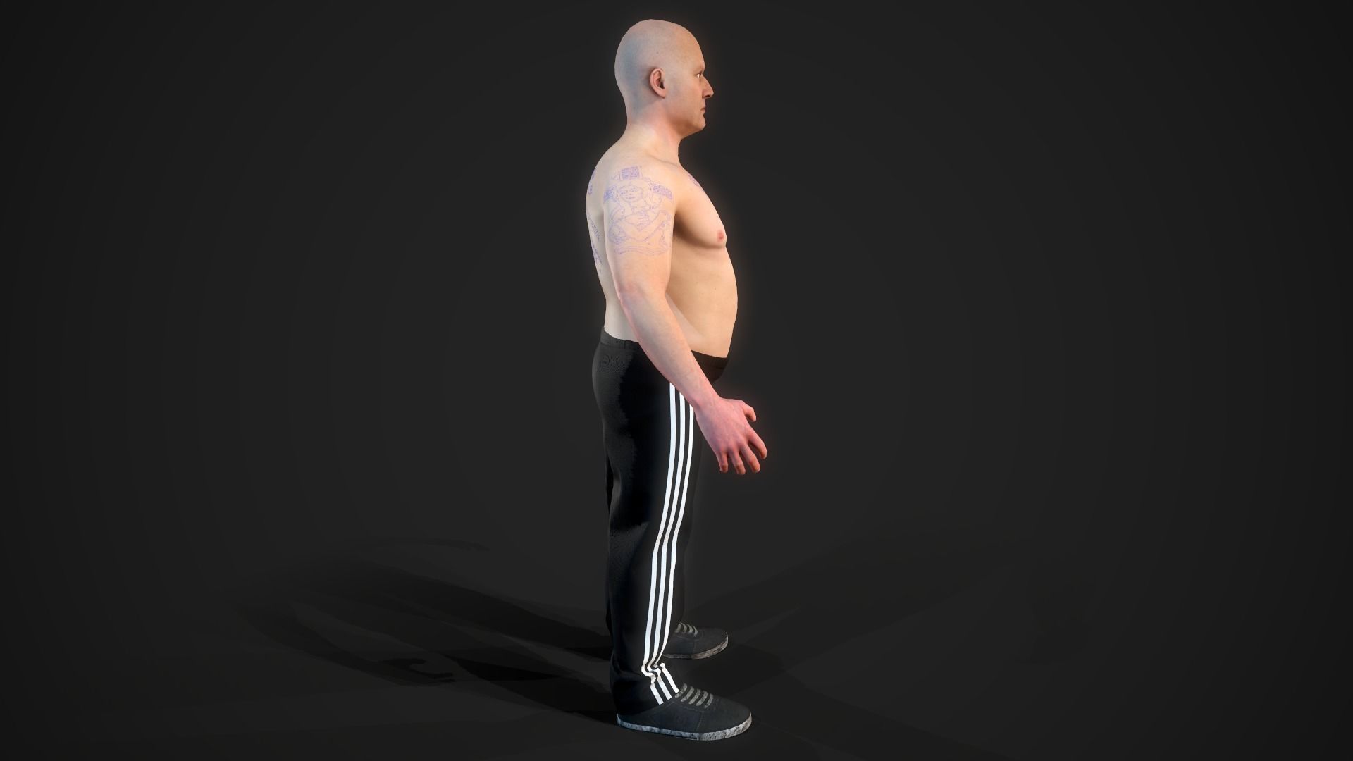 russian man gopnik rigged Low-poly 3D model_3