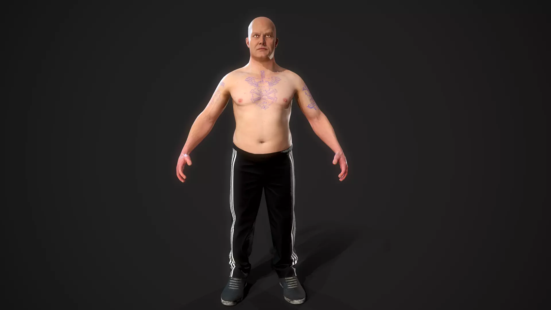 russian man gopnik rigged Low-poly 3D model_0