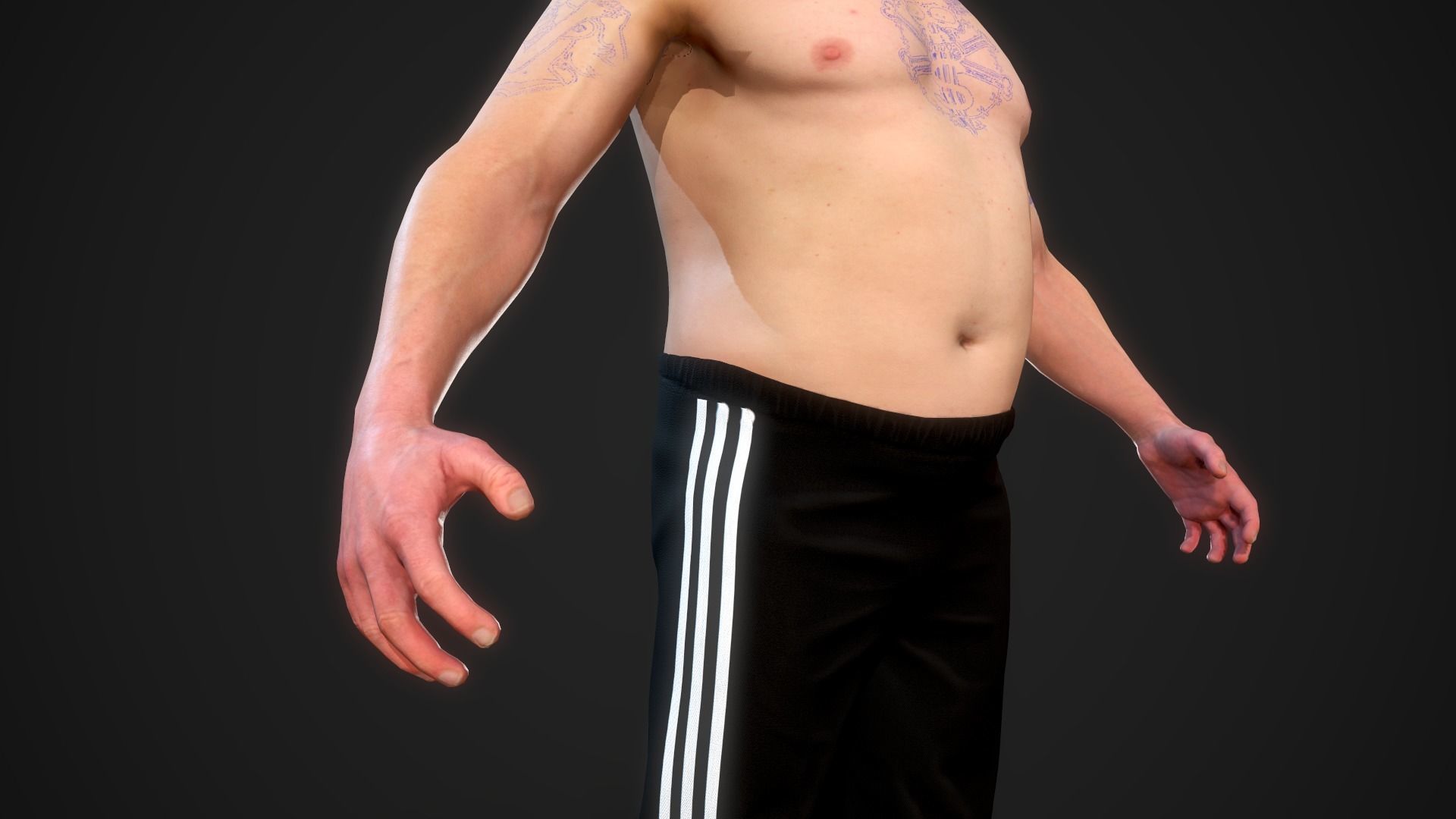 russian man gopnik rigged Low-poly 3D model_8