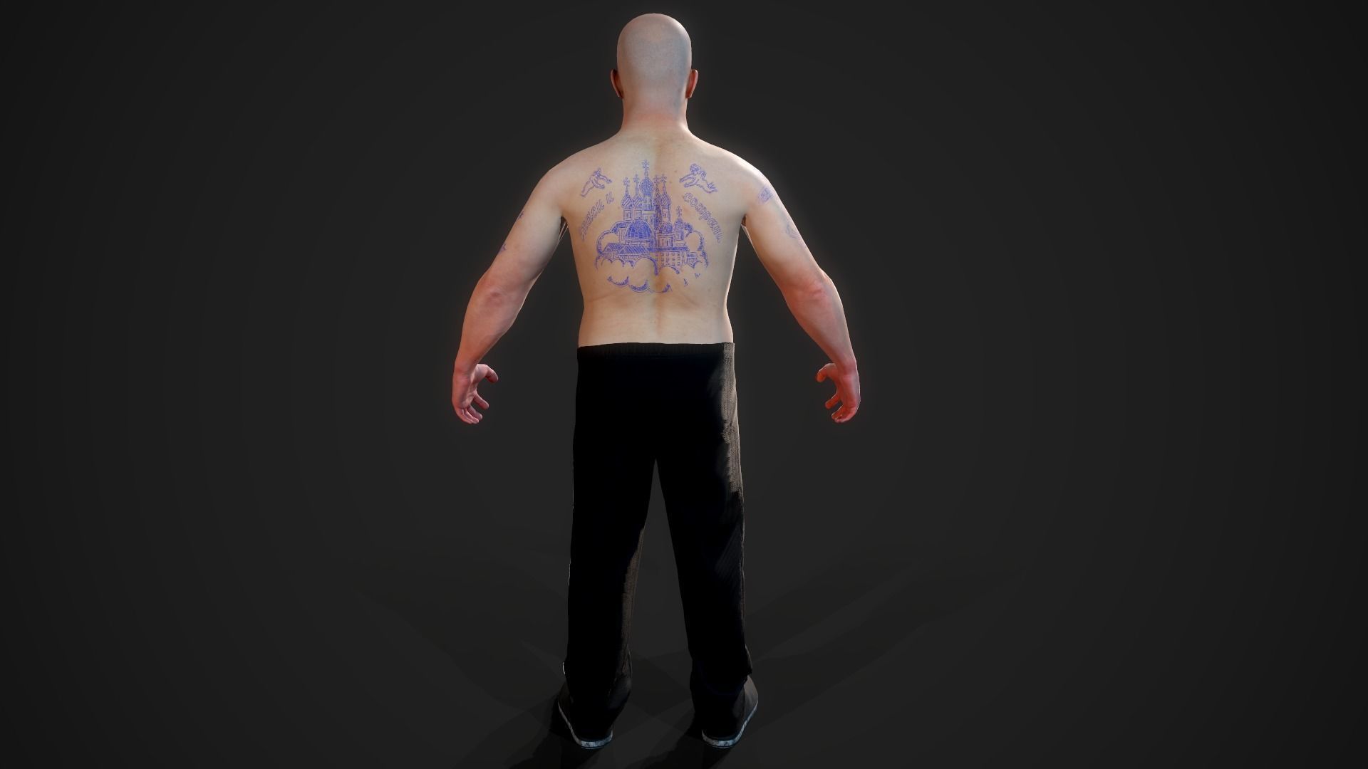 russian man gopnik rigged Low-poly 3D model_4