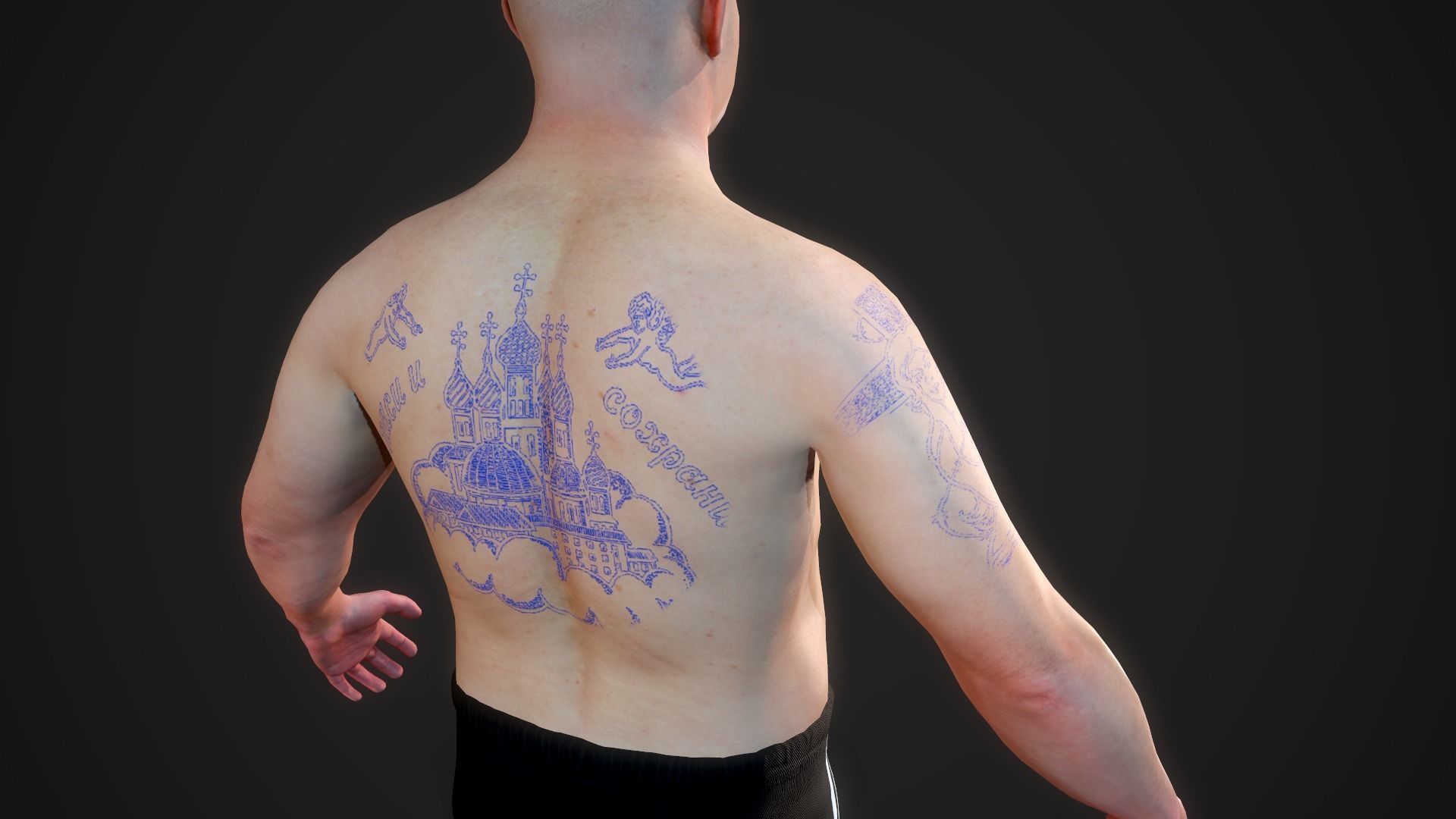 russian man gopnik rigged Low-poly 3D model_7