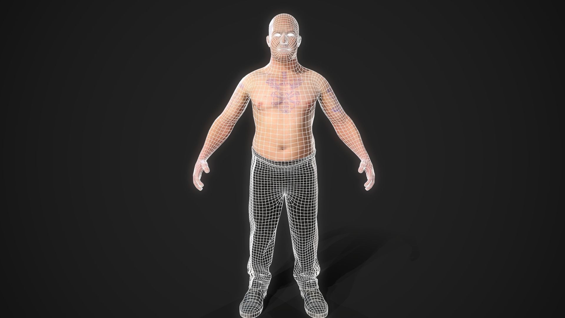 russian man gopnik rigged Low-poly 3D model_9