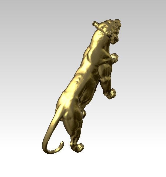 Tiger statue 3D print model_2