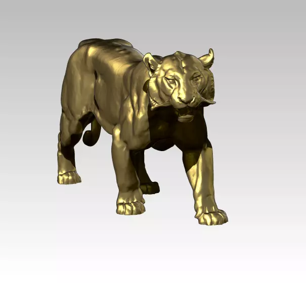 Tiger statue 3D print model_0