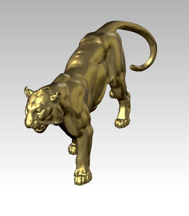 Tiger statue 3D print model_1