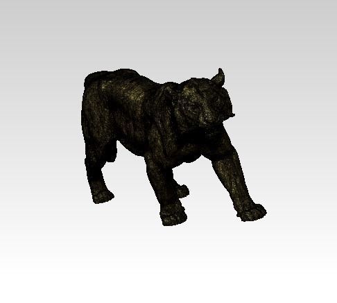Tiger statue 3D print model_3